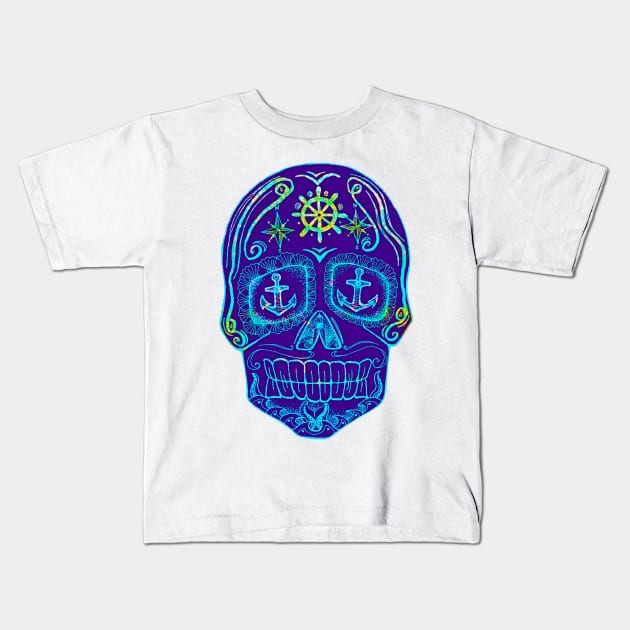 Sugar Skull Kids T-Shirt by doniainart